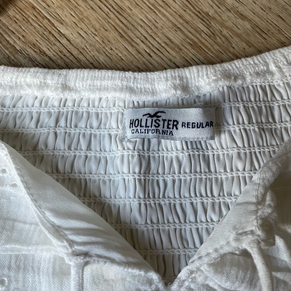 Hollister White Eyelet Long Sleeve Romper Dress - Picture 8 of 8